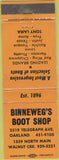 Matchbook Cover - Binneweg Boot Shop Walnut Creek CA
