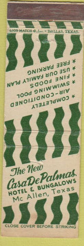 Matchbook Cover - Texas Hotel Pharr Texas