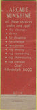 Matchbook Cover - Arcade Sunshine Dry Cleaners no town