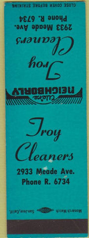 Matchbook Cover - Troy Cleaners no town WEAR