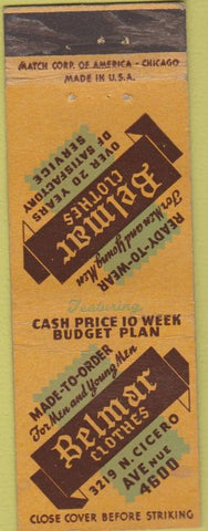 Matchbook Cover - Belmar Clothes Chicago IL