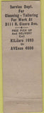 Matchbook Cover - Belmar Clothes Chicago IL
