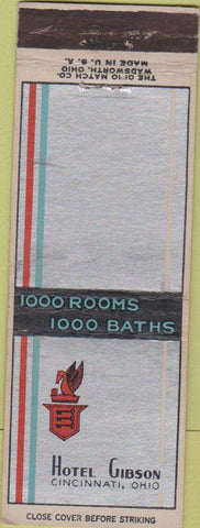Matchbook Cover - Hotel Gibson Cincinnati OH Old Deco