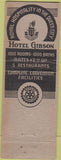 Matchbook Cover - Hotel Gibson Cincinnati OH Old Deco