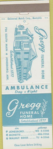 Matchbook Cover - Gregg Funeral Home Jonesboro AR