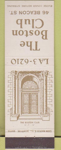 Matchbook Cover - The Boston Club MA