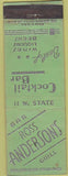 Matchbook Cover - Ross Anderson's Cocktail Bar  and  Grill