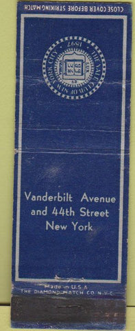 Matchbook Cover - The Yale Club of New York City NY