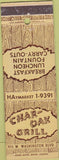 Matchbook Cover - Char-Oak Grill no town