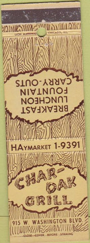 Matchbook Cover - Char-Oak Grill no town