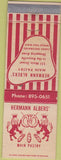 Matchbook Cover - Herman Albers' Pastry Statten Island NY