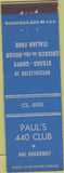 Matchbook Cover - Paul's 440 Club no town