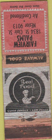 Matchbook Cover - Fairviews Palms Restaurant no town WORN