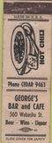 Matchbook Cover - George's Bar  and  Cafe 560 Wabasha MN ?
