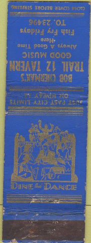 Matchbook Cover - Bob Chermak's Tavern HiWay 12