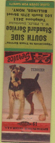 Matchbook Cover - South Side Standard Gas Billings MT Dog