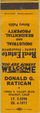 Matchbook Cover - Donald G. Ratican Real Estate Walnut CA