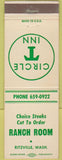 Matchbook Cover - Circle T Inn Ranch Room Ritzville WA