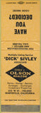 Matchbook Cover - Harold Olson Realtor Marysville CA