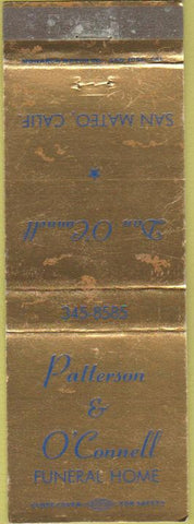 Matchbook Cover - Dan O'Connell Funeral Home San Mateo CA
