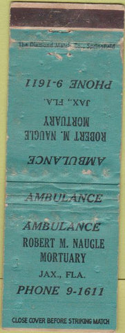 Matchbook Cover - Robert Naugle Mortuary Jax FL WORN