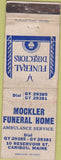 Matchbook Cover - Mockler Funeral Home Caribou ME WORN