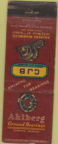 Matchbook Cover - CJB Ahlberg Ball Bearings Chicago IL WORN