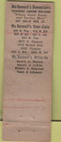 Matchbook Cover - McDonnell's Restaurant Wilshire CA