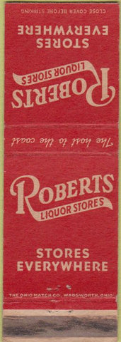 Matchbook Cover - Roberts Liquor Store no town