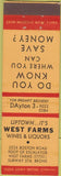 Matchbook Cover - West Farms Liquor Store Bronx NY