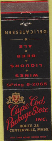 Matchbook Cover - Cape Cod Package Store Centerville MA