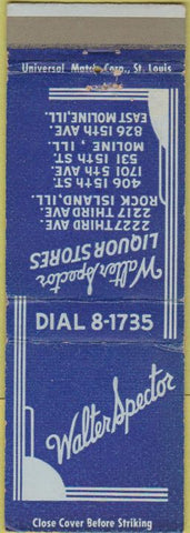 Matchbook Cover - Walter Spector East Moline IL Art Deco