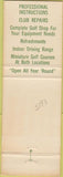 Matchbook Cover - West Shore Driving Range Golf Camp Hill PA
