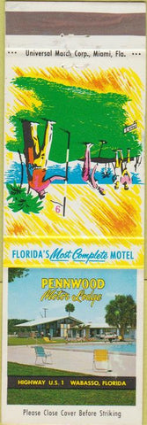 Matchbook Cover - Pennwood Motor Lodge Wabasso FL golf