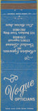 Matchbook Cover - Vogue Opticians Des Moines IA blue