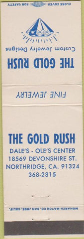 Matchbook Cover - The Gold Rush Jewelry Northridge CA