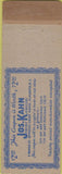 Matchbook Cover - Jos Kahn Jewelers Elizabeth NJ WORN