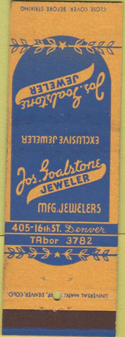 Matchbook Cover - Jos Goalstone Jeweler Denver CO