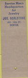 Matchbook Cover - Jos Goalstone Jeweler Denver CO