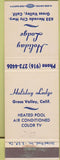 Matchbook Cover - Holiday Lodge Grass Valley CA