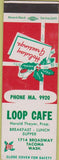 Matchbook Cover - Loop Cafe Tacoma WA Christmas