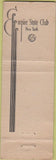 Matchbook Cover - Empire State Club New York NY