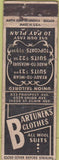 Matchbook Cover - Bartunek's Clothes no town