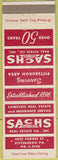 Matchbook Cover - Sachs Real Estate Pittsburgh PA