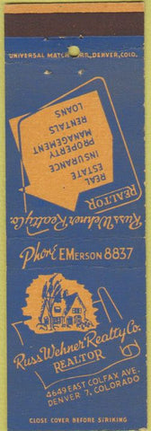 Matchbook Cover - Russ Wehner Realty Denver CO