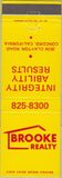 Matchbook Cover - Brooke Realty Concord CA