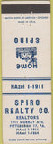 Matchbook Cover - Spiro Realty Pittsburgh PA