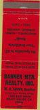 Matchbook Cover - Banner Mtn Realty Grass Valley CA