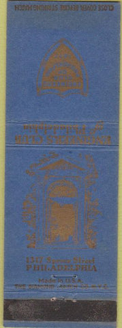 Matchbook Cover - Engineers Club Philadelphia PA blue WEAR