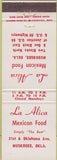 Matchbook Cover - La Alicia Mexican Food Muskogee OK